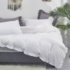 Cottonight White Comforter Set - Queen Size Farmhouse Boho Ruffles