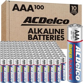 ACDelco 100-Count Triple AAA Batteries, Maximum Power Super Alkaline Battery, 10-Year Shelf Life, Reclosable Packaging - Color: 48 Count (Pack of 1)