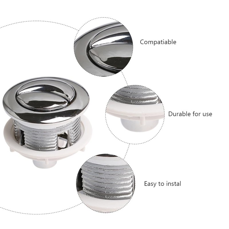 VILLCASE Toilet Flushing Press, 114 mm Silver Double Flushing Toilet