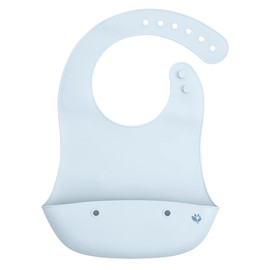 green sprouts Unisex Baby Scoop Silicone Bib, Light Blueberry