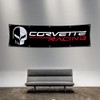 Kasflag Corvette Racing Skull Banner For Fans (2x8ft/60x240cm,Heavy Duty, Durable