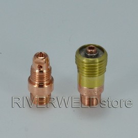 TIG Stubby Gas Lens Collet body 17CB20 17GL332 10N24S (3/32” & 2.4mm) Pyrex Cup #10 5/8" Ceramic Cup 53N61 53N60 53N59 13N09 13N10 13N11 Assorted Size Kit Fit WP 17 18 26 TIG Welding Torch 21pcs