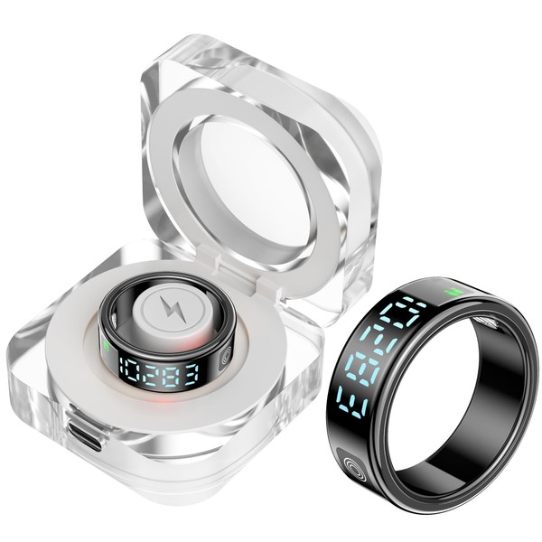 Smart Ring with Display Fitness Tracker Heart Rate Monitor Sleep
