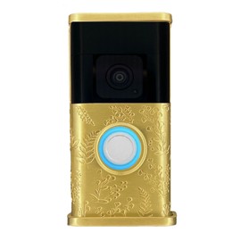 Wildflower Video Doorbell Cover (Compatible with Ring 3, 3 Plus, 4, Battery Plus, and Battery Pro) (Brass)