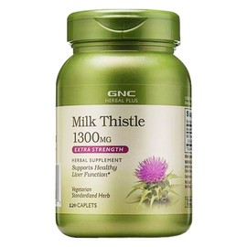 GNCHERBALPLUS Milk Thistle 1300mg Caplets, 120 Tablets, 1 Piece / GNCHERBALPLUS 밀크 시슬 1300mg 캐플릿, 120정, 1개