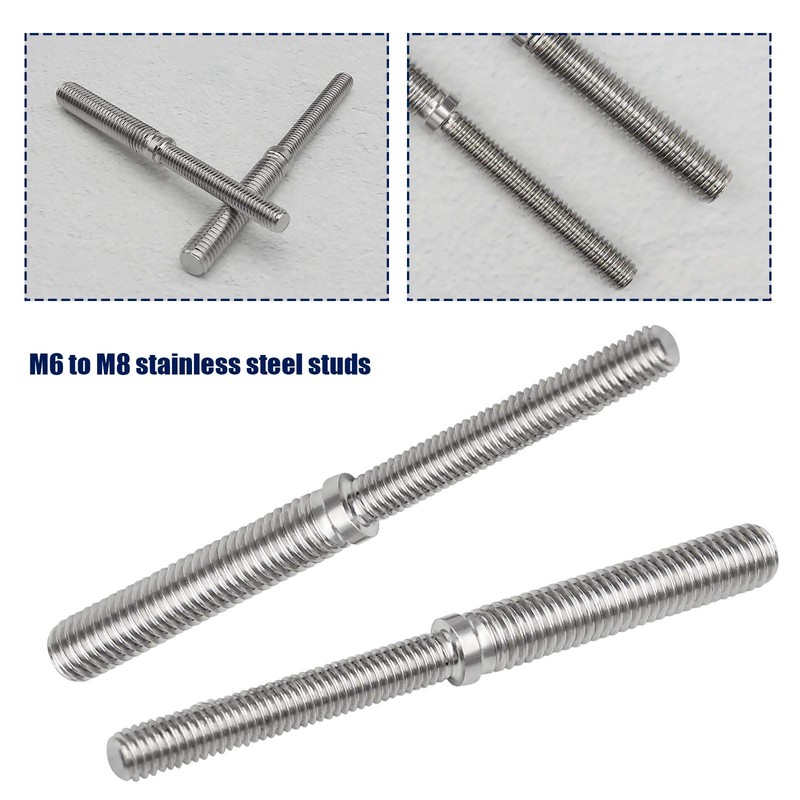 OTOTEC 2Pcs Double End Threaded Stud Screw Bolts M6 to