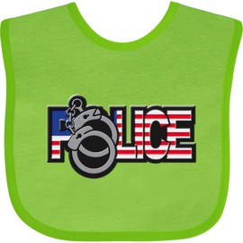 inktastic Police Logo Handcuffs Baby Bib Apple Green 31b2