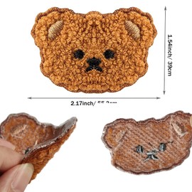 16 Pcs Cartoon Bear Embroidery Patches, Cute Bear Patches for Clothing, Embroidered Sew Applique Repair Patch Jean Patches, Sew On/Iron On Patches for Clothes Hat Bag Kid's Clothing DIY Accessories