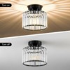 VIOLOEMI Crystal Black Semi Flush Mount Ceiling Light Modern Hallway