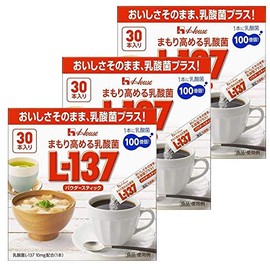 Mamori Kikatsu L-137 Powder Stick, 30 Packs, 1.4 oz (39 g) Box x 3 Boxes (10 Billion Lactic Acid Bacteria Per Bottle)