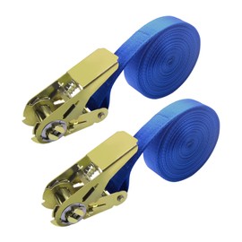 2 Pack 6m Blue Ratchet Tie Down Straps, Ratchet Tie Down Straps Lashing Capacity 800kg Breaking Strength 6m x 25mm for Motorcycle, Car, Trailer, Home