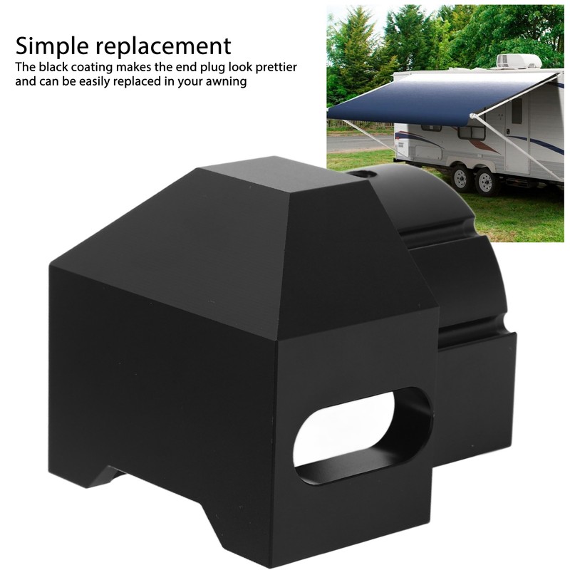 RV Awning End Plug Black Solid Aluminum Part Replacement For