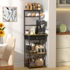 5 Tier Coffee Bar Station with Drawer, Kitchen Stand with