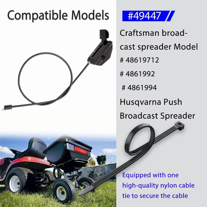 49447 Lawn Spreader Control Cable – Compatible with Agri-Fab 45-03121