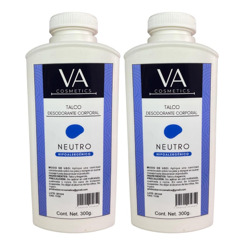 Talco corporal Neutro 2 pz