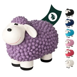 VERDOBA Mini Decorative Sheep for the Garden, Weatherproof - Purple Decorative Sheep Molly - Garden Figure Sheep Garden Decoration Outdoor Decorative Figures (Pastel Purple)