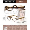 Hubeye 3 Pairs Plastic Retro Half Moon Frame Reading Glasses