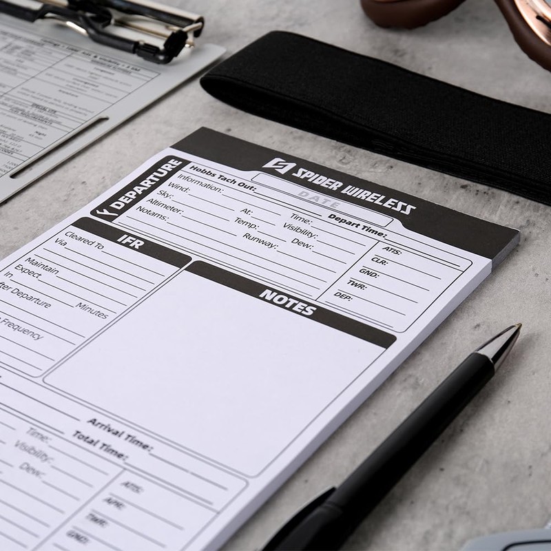 R SPIDER WIRELESS Pilot Kneeboard Notepad, IFR Flight Notepad for