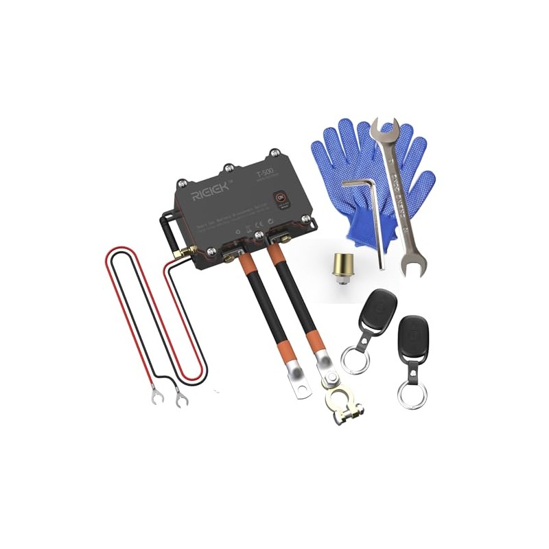 RIEIEK Automotive Battery Disconnect Switch - Automatic Power Cut-Off, 500A