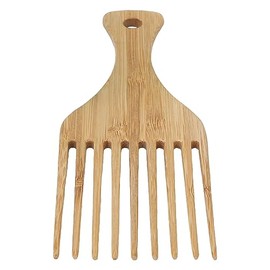 Peine para el Cabello, Peine para el Cabello Afro Pick Lift de Madera, Peine para Desenredar el Cabello con Dientes Anchos para Trenzas de Peluca,... 