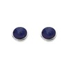 Dew Sterling Silver and Synthetic Lapis Round Stud Earrings