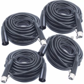 MCSPROAUDIO 4pack 50 foot feet xlr male to female shielded mic cables powered speaker cords