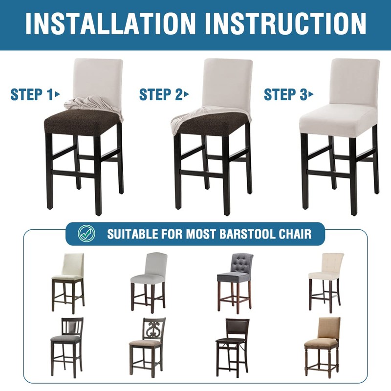 H.VERSAILTEX 100% Waterproof Bar Stool Cover Stretch Counter Stool Pub