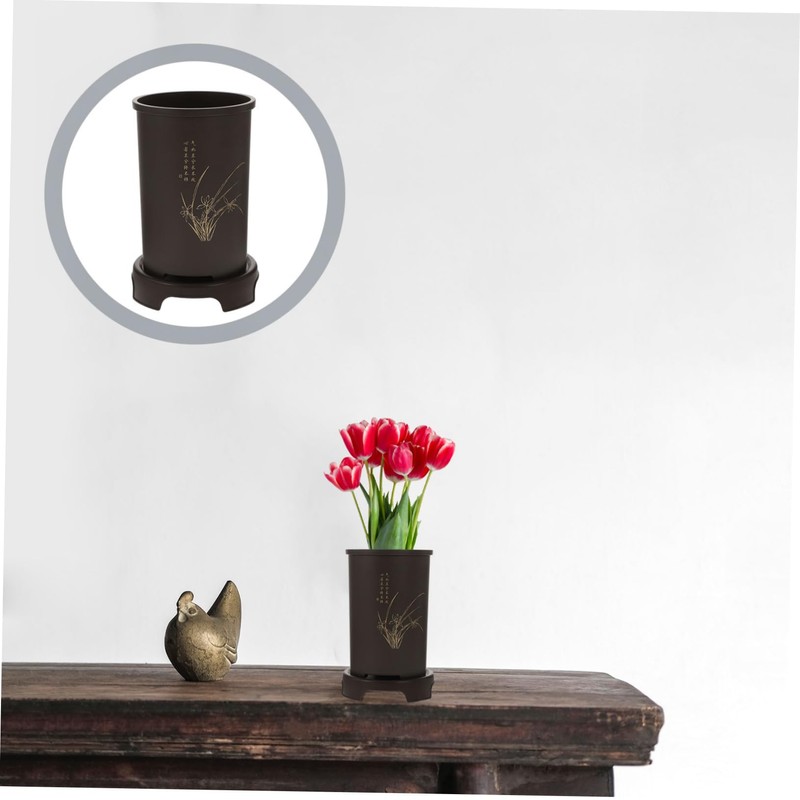 BESPORTBLE 1set Orchid Pot with Tray Elegant Indoor Flower Planter