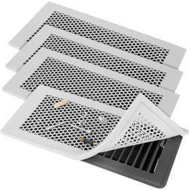 VIHOSE 4 Pcs Baby Proofing Vent Covers for 4 x 10 Inch Floor Registers Silicone Air Vent Covers Protective Child Proof Vent Covers for Home Floor Wall Ceiling Air Vent Deflector Cover, Gray