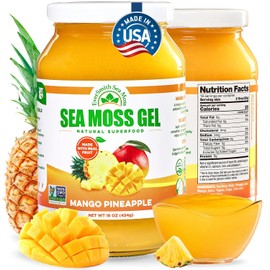 EverSmith Organics - Gel De Musgo Marino Irlandés Silvestre | | Rico En Vitaminas Y Minerales | Gel De Musgo Marino Crudo | Suplemento Nutricional | Mango Y Piña(16 Oz) 16 Onzas(Paquete De 1) Mango Pi