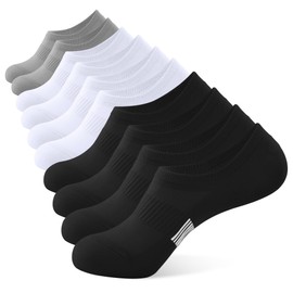 BUDERMMY No Show Socks Womens Low Cut Non Slip Athletic Cotton Invisible Women Sock 5 Pairs (US, Numeric, 9, 11, Regular, Regular, 5 Pairs Mix)