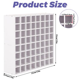 LOLYSIC 2 Pack 64 Grids Craft Paint Storage Organizer - Wall-Mountable & Stackable Paint Bottle Rack Stand for 2oz Acrylic Craft Paints, Space-Saving Acrylic Paint Holder for Craft and Art Supplies
