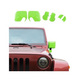 SQQP Side Mirror Cover,Rearview Mirrors Decoration Trim Kit Fit for 2007-2018 Jeep Wrangler JK JKU(Green)