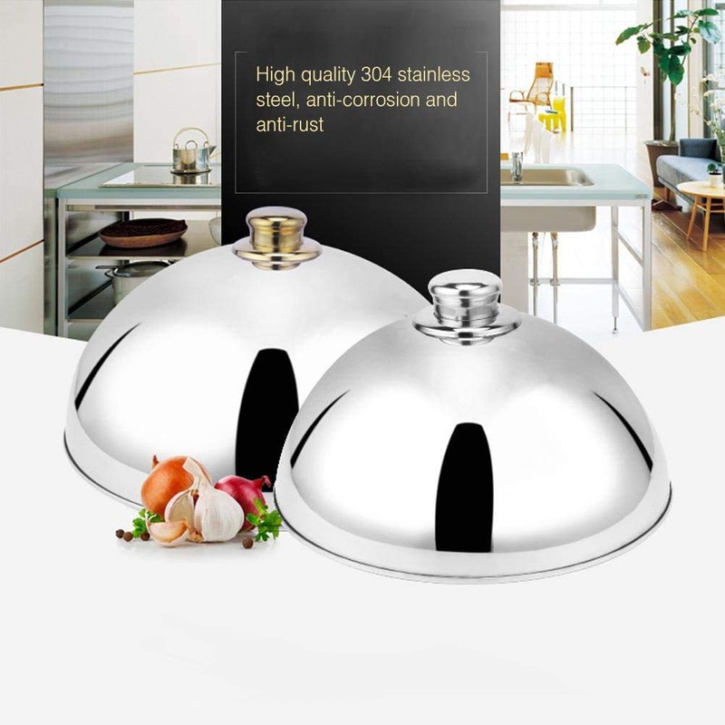 Cloche Food Cover, 10 Inch Stainless Steel Round Basting Cover