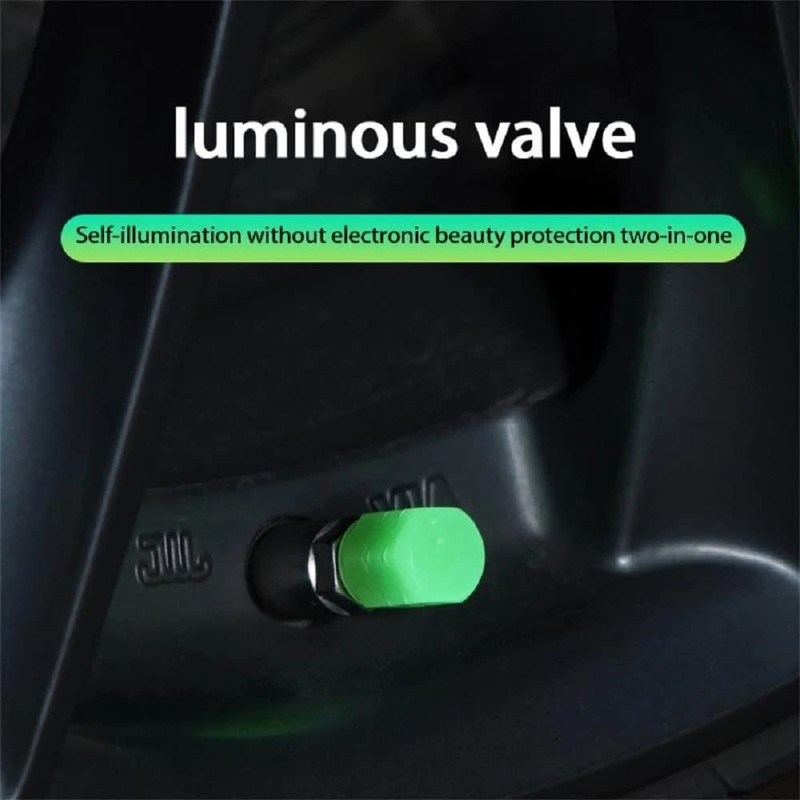 4X Blue Luminous Auto Car Wheel Tire Tyre Air Valve