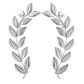 Knitgrip 2 Pcs Silver Metal Leaf Wall Decor Modern Minimalist Leaf Wall Art Bling Leaf Home Decoration Classic Hanging Tree Branch Wall Sculptures for Home Living Room Bedroom Bathroom