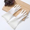 Jwthee Rubber Kitchen Gloves White, 1 Pair Reusable Kitchen Dishwashing