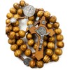 Nazareth Store Wood Beads Rosary Necklace Saint Benedict Medal &