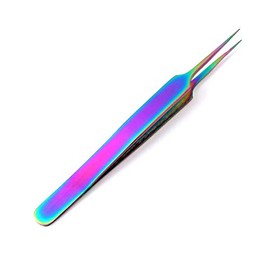 AAPROTOOLS Stainless Steel Multi Rainbow Color 3D Eyelash Extension Tweezers #5 FINE Point 4.5" A+ Quality