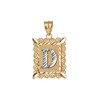 LA BLINGZ 10K Yellow Gold Filigree Alphabet Initial Letter D