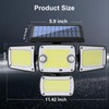 JumJam Solar Lights Outdoor, 4 Heads Motion Sensor Light with