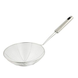 AKORD 8.1" Long Handle 13.2cm Dia Mesh Net Strainer Ladle Strimmer, Stainless Steel, Silver, 33 x 13.2 x 13.2 cm