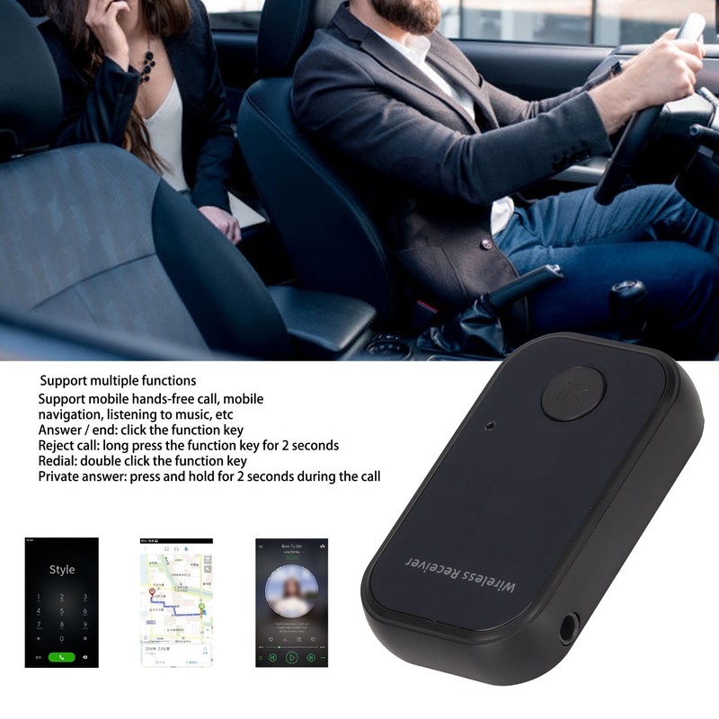 Car Wireless Bluetooth Audio Adapter Multifunctional Portable Hands Free Call