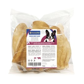 AnnonPet® 10 Orecchie di Manzo Essiccate per Cani – Snack Naturale e Masticativo ad Alta Digeribilità – Ricche di Proteine, Senza Additivi – Ideali per Igiene Dentale, Antistress