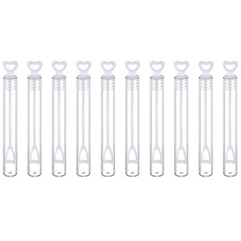 LvYiLinggg Bubble Sticks Empty Bottles, Set of 10, Bubble Wand, Handheld, Heart Shape, Clear Containers, DIY Bubble Liquid Pairs, Portable, Convenient, Wedding, Party, Gathering, Birthday