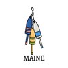 CafePress Maine Buoys Euro Oval Car Bumper Magnet