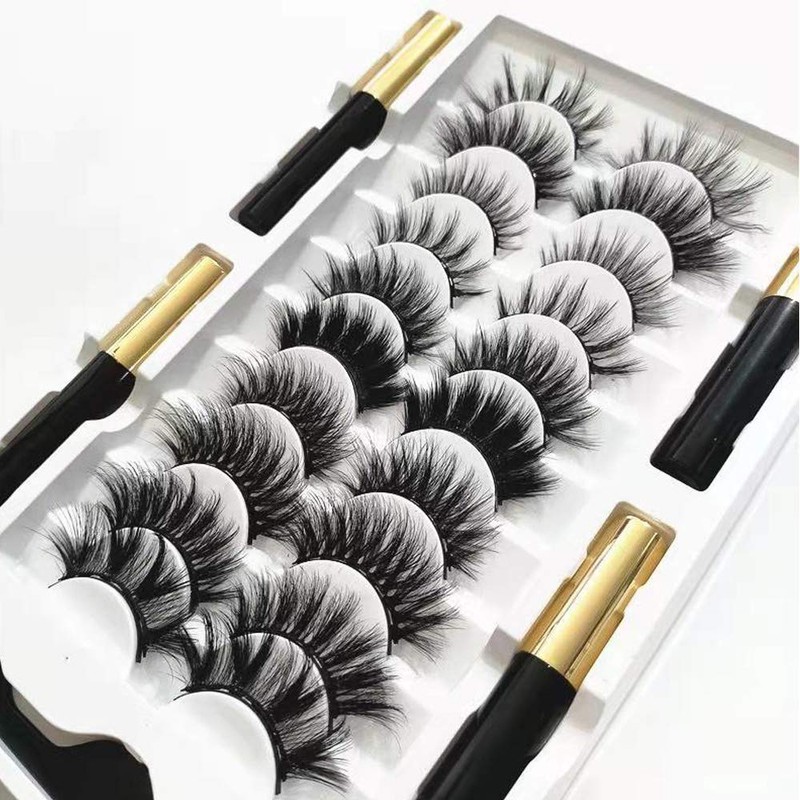 DAODER Magnetic Eyelashes with 4 Tubes Eyeliner Kit Long Magnetic