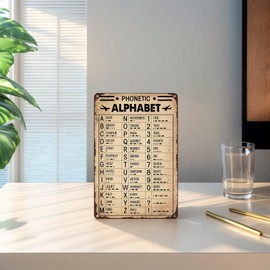 Vintage Military Aviation Phonetic Alphabet Poster Sign - Great Gift for Pilots, Veterans & Aviation Fans - Boys Room, Home Office, Classroom Wall Art Decor 8x12 Inches (288)