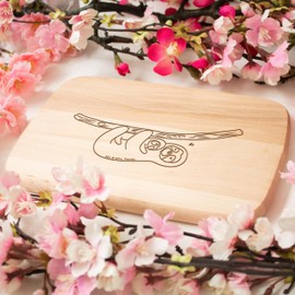 Mr. & Mrs. Panda Breakfast Board Sloth with Child - Gift, Mother, Kitchen Board, Cutting Board, Mum, Sloth Decoration, Chopping Board, Wood, Laziness