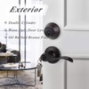 4 Sets-Entry Door Lever and Double Cylinder Deadbolts Combo Pack